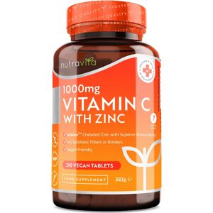 Nutravita, Magas dózisú C-vitamin 1000 mg és cink 15 mg, 210 tabletta