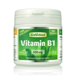 Greenfood B1-vitamin, 100 mg, 180 tabletta
