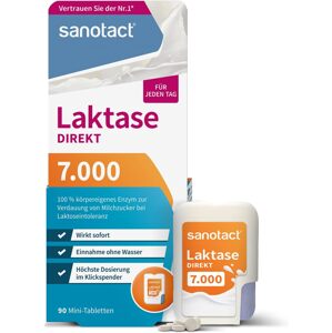 SANOTACT Lactase 7000 DIRECT - laktázzal rendelkező táplálék-kiegészítő, 90 minitabletta