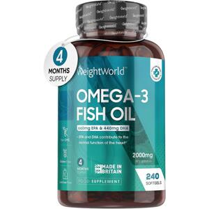 WeightWorld, Omega 3 halolaj 2000mg - 240 kapszula (4 hónapra elegendő) - 660mg EPA és 440mg DHA
