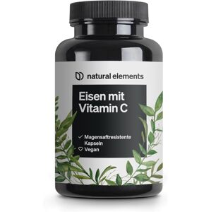 Natural Elements, Vas 20 mg kapszulánként 42 mg természetes C-vitaminnal, 180 kapszula