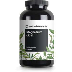 Natural Elements, Prémium magnézium Citrat - 2250 mg 360 mg elemi magnézium napi adagban, 365 kapszula