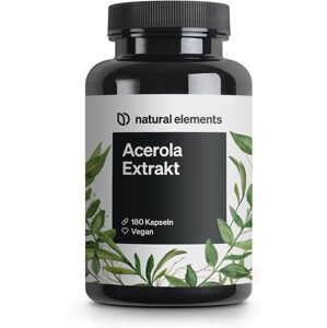 Natural Elements, Acerola kivonat C-vitaminnal - nagy dózisú, vegán - 180 kapszula