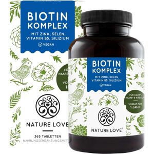 NATURE LOVE® Biotin komplex - 365 tabletta hajra