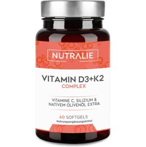 Nutralie D3 + K2 Vitamin High Dose - 10.000 NE D3-vitamin, 60 lágy kapszula