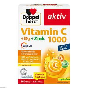 Doppelherz C-vitamin 1000 + D3 + cink, 100 tabletta