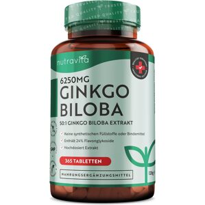 Nutravita, Ginkgo Biloba 6250 mg, 365 tabletta