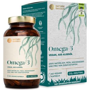 Nature Basics Vegán Omega 3 algaolajból, 60 kapszula