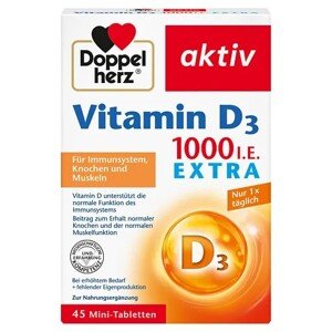 Táplálékkiegészítő D-vitaminnal Doppelherz 1000 NE EXTRA, 45 mini tabletta