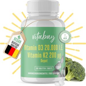 Vitabay Vitamin D3 K2 20000 IE, 180 tabletta