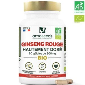Organic Red Ginseng, nagy dózisú, 90 kapszula 300 mg-os
