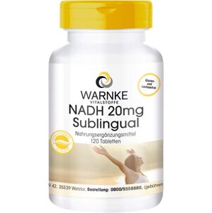 Warnke, NADH Sublingual 20 mg - Magas dózisú és vegán - 120 tabletta
