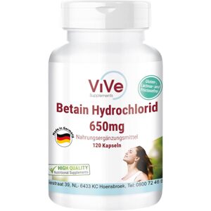 Vive Supplements, Betain-hidroklorid 650 mg - 120 kapszula