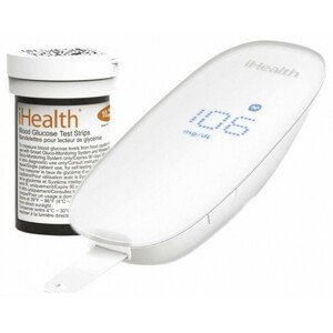 iHealth Gluco kit-smart BG5 vércukorszintmérő +10db tesztcsík, 1db ujjbegyszúró, 10db lándzsa, 1db mini USB töltőkábel 1db