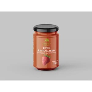 Premium Natura csökkentett energia tartalmú extra dzsem édesítőszerekkel eper 350 g
